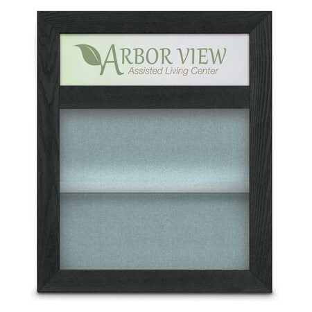 United Visual Products Outdoor Enclosed Combo Board, 42"x32", Bronze Frame/White Porc & Cobalt UVCB4232ODBZ-WHTPORC-COBACC
